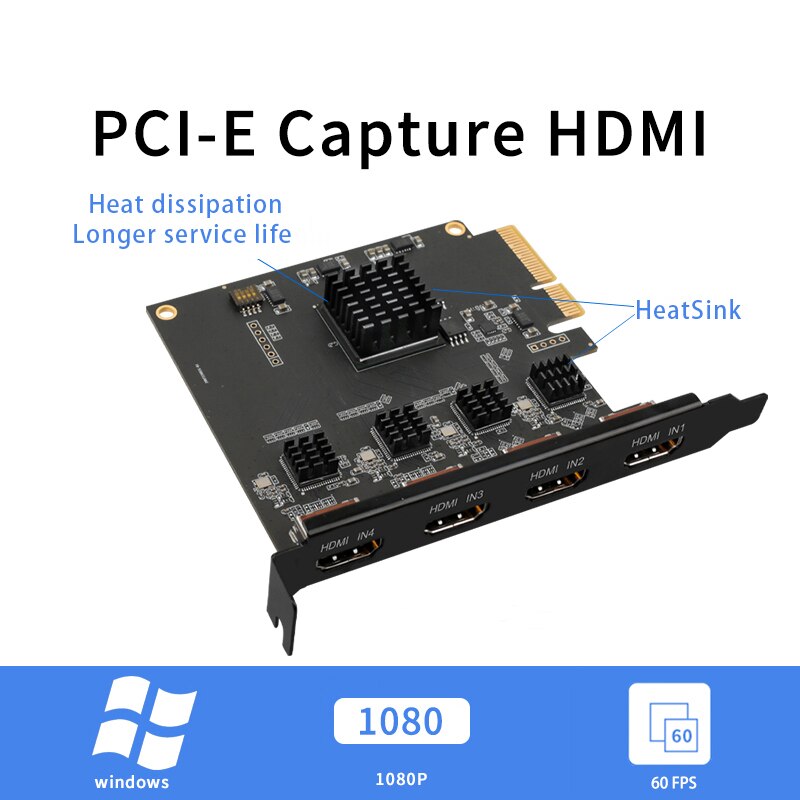 ACASIS 4 ä HDMI ȣȯ  PCI Express HD  ĸó ī, 1080p OBS Vmix Wirecast Ʈ